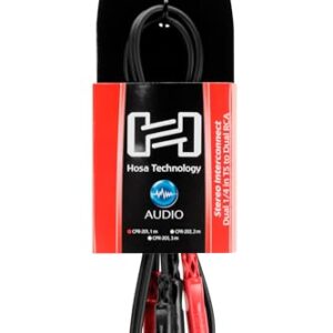 Hosa CPR-201 Dual 1/4" TS to Dual RCA Stereo Interconnect Cable, 1 Meter