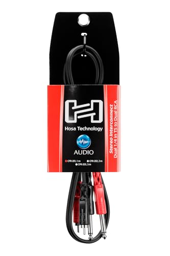 Hosa CPR-201 Dual 1/4" TS to Dual RCA Stereo Interconnect Cable, 1 Meter