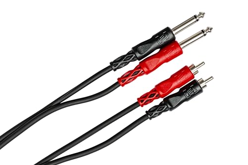 Hosa CPR-201 Dual 1/4" TS to Dual RCA Stereo Interconnect Cable, 1 Meter