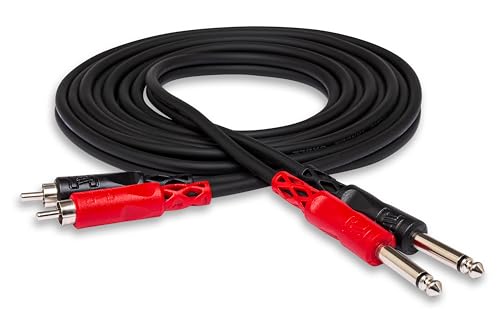 Hosa CPR-201 Dual 1/4" TS to Dual RCA Stereo Interconnect Cable, 1 Meter