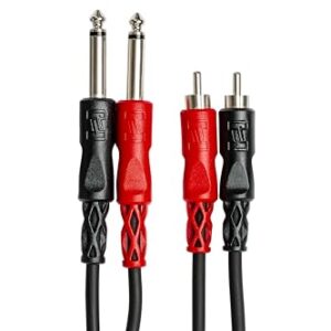 Hosa CPR-201 Dual 1/4" TS to Dual RCA Stereo Interconnect Cable, 1 Meter