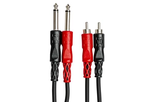 Hosa CPR-201 Dual 1/4" TS to Dual RCA Stereo Interconnect Cable, 1 Meter