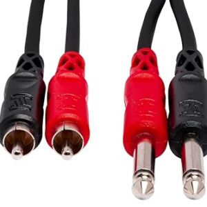 Hosa CPR-201 Dual 1/4" TS to Dual RCA Stereo Interconnect Cable, 1 Meter