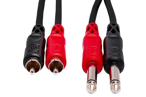 Hosa CPR-201 Dual 1/4" TS to Dual RCA Stereo Interconnect Cable, 1 Meter