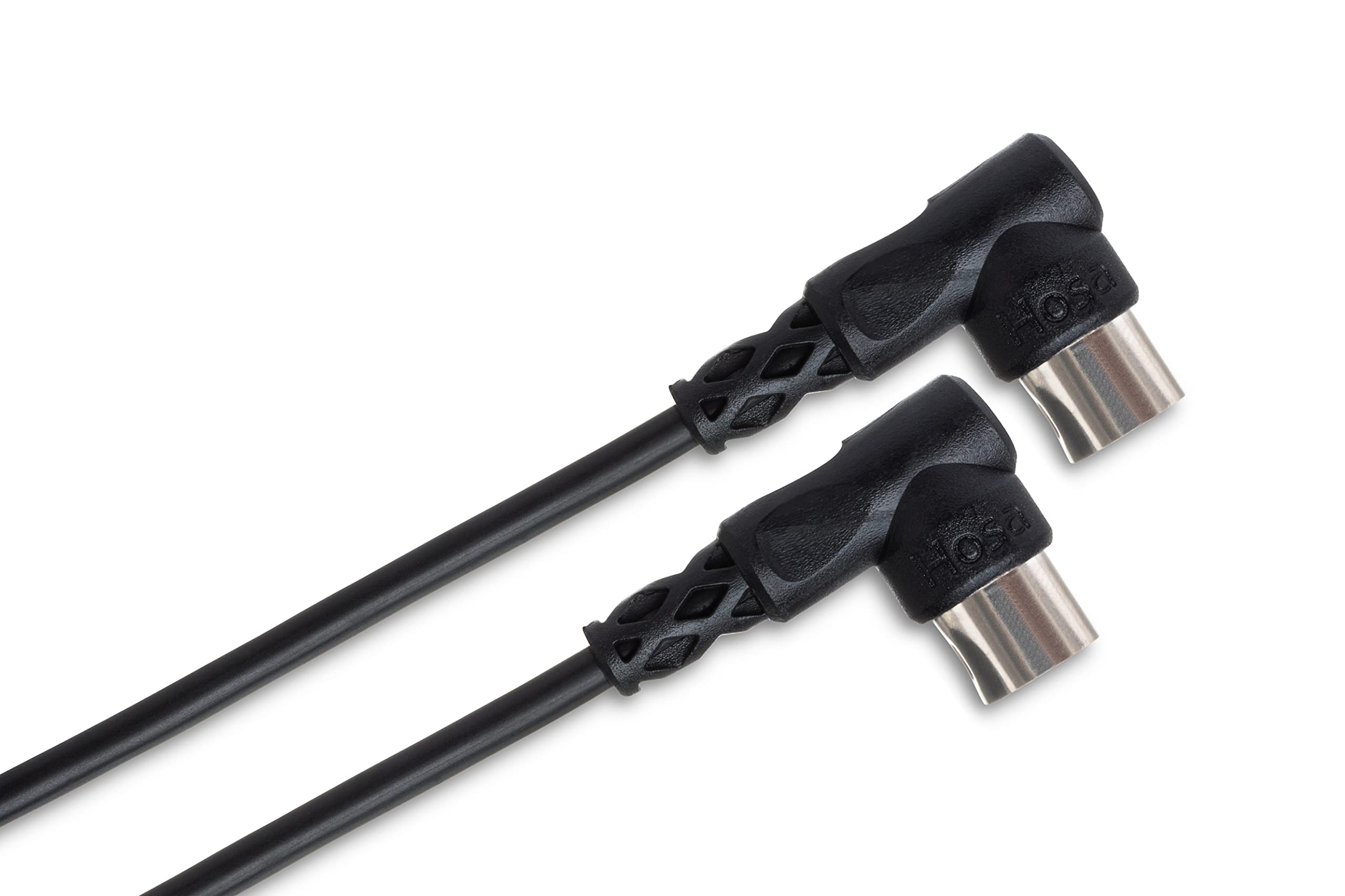 Hosa MID-303RR Right Angle 5-Pin DIN to Right Angle 5-Pin DIN MIDI Cable, 3 Feet Black, 1 Count (Pack of 1)