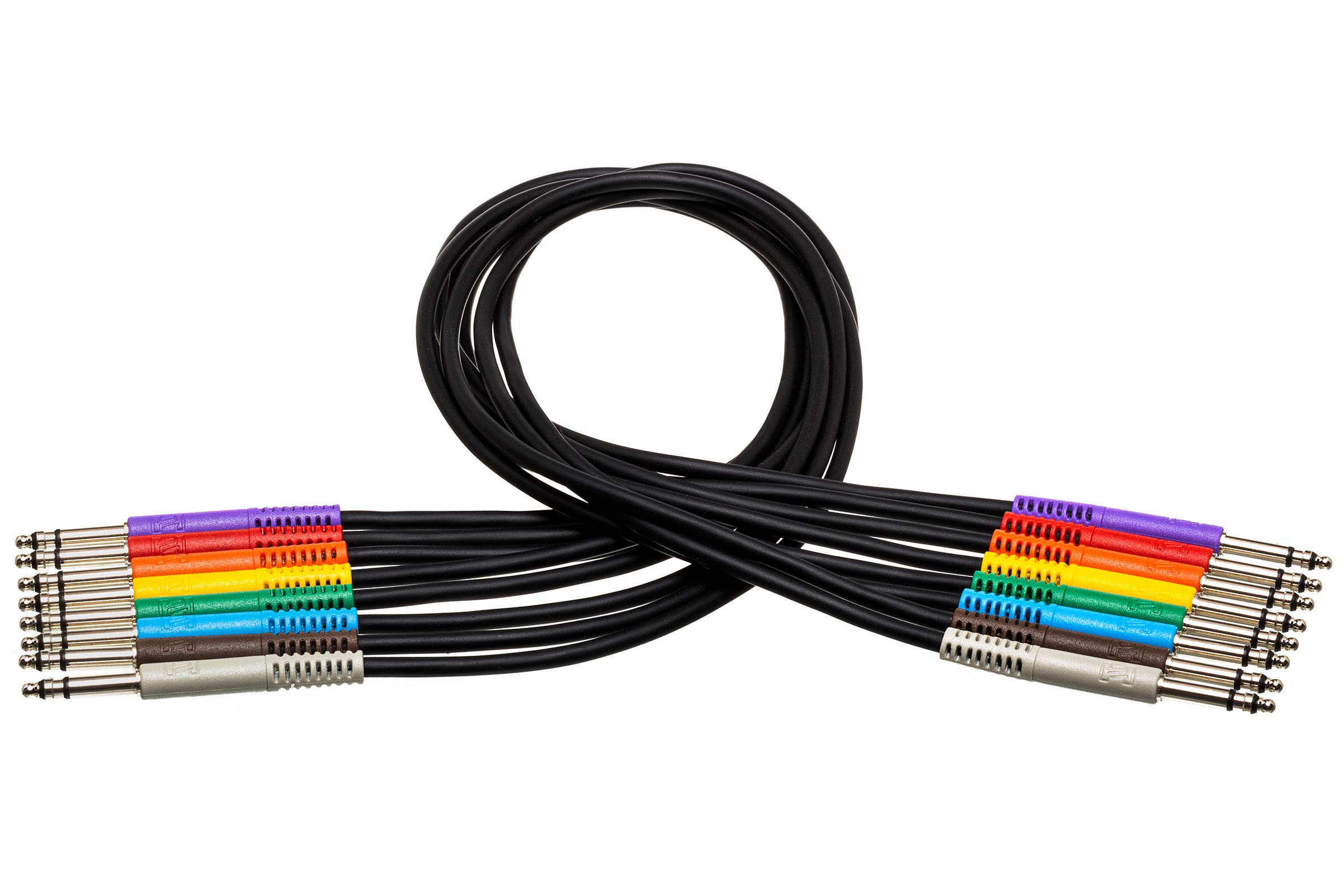 Hosa TTS-845 Balanced Patch Cables, TT TRS to Same, 1.5 ft