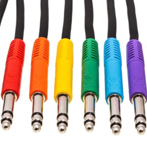 Hosa TTS-845 Balanced Patch Cables, TT TRS to Same, 1.5 ft