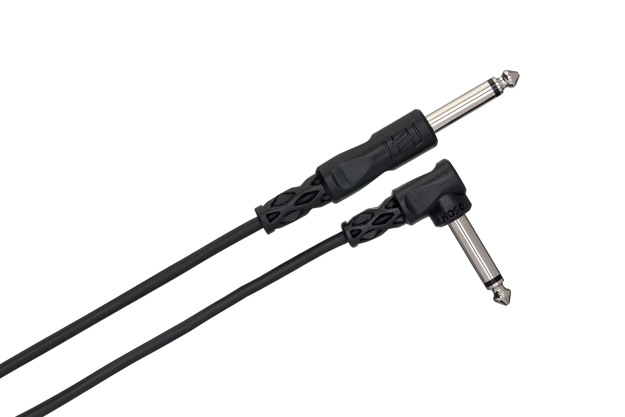Hosa CPP-103R 1/4 in TS to Right-angle 1/4 in TS Unbalanced Interconnect, 3 feet