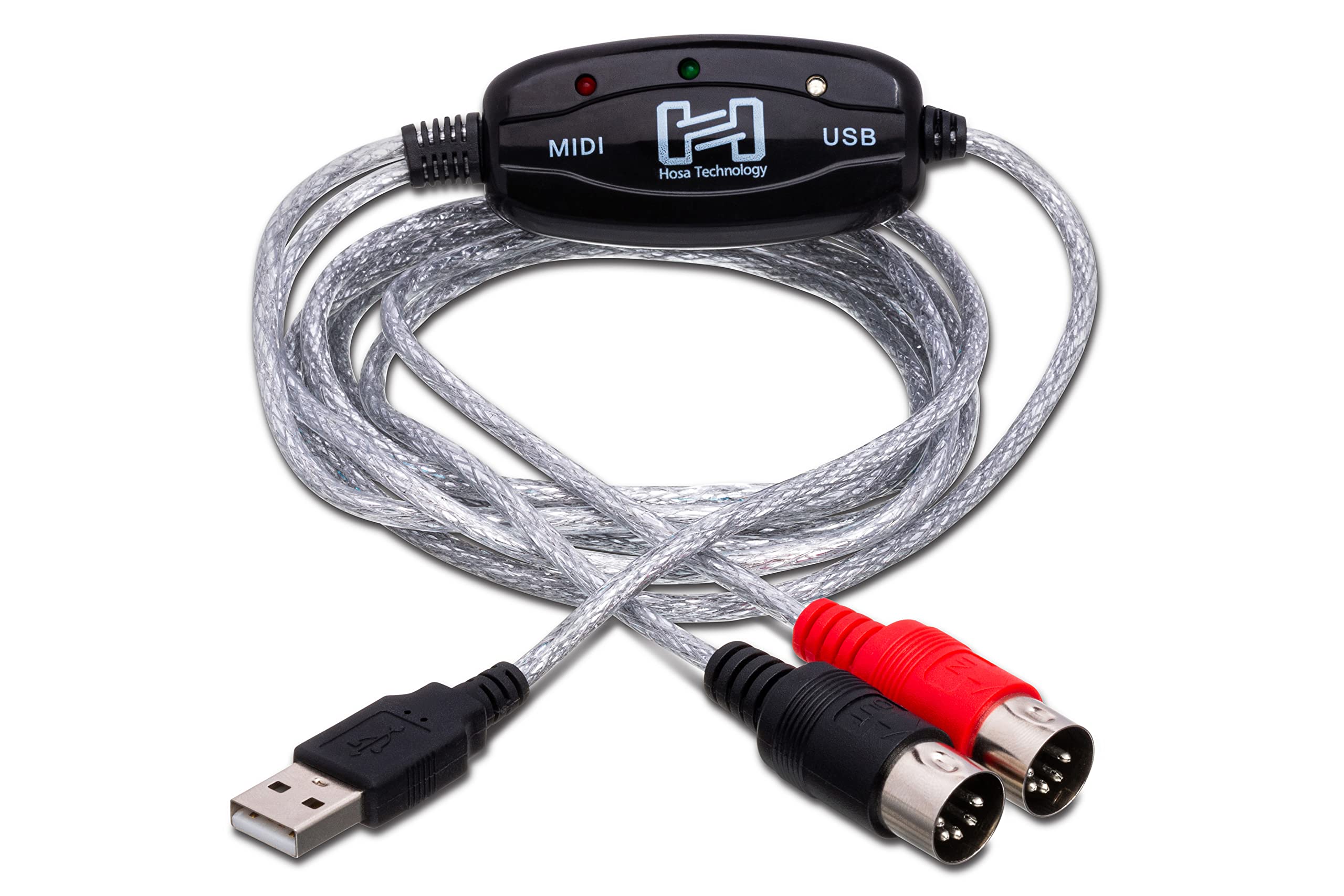 Hosa USM-422 MIDI I/O to USB Type A TRACKLINK USB Interface, 6 Feet