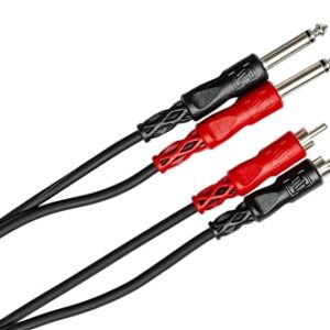 Hosa Stage and Studio Patch Cable, 1/4" TS to Dual RCA (CPR206)