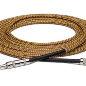 Hosa GTR-518 Straight to Right Angle Tweed Guitar Cable, 18 Feet