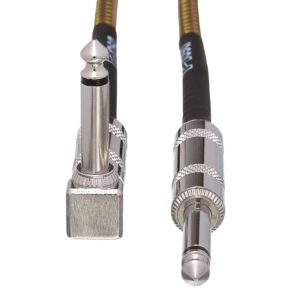Hosa GTR-518 Straight to Right Angle Tweed Guitar Cable, 18 Feet