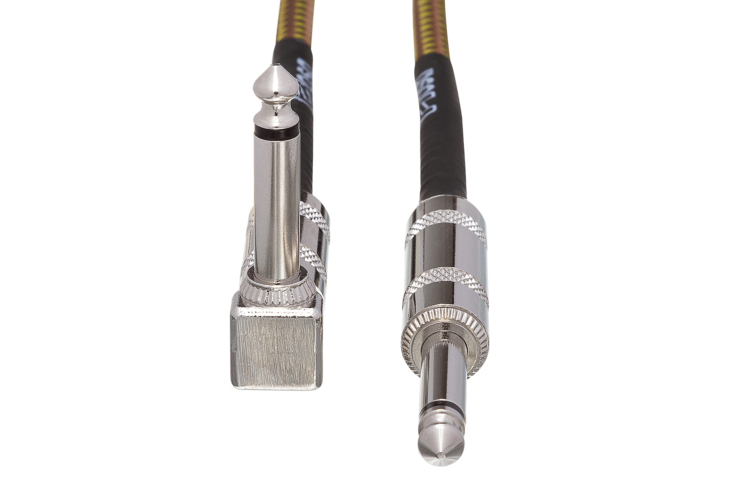 Hosa GTR-518 Straight to Right Angle Tweed Guitar Cable, 18 Feet