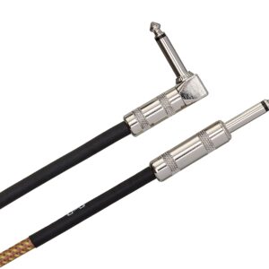 Hosa GTR-518 Straight to Right Angle Tweed Guitar Cable, 18 Feet