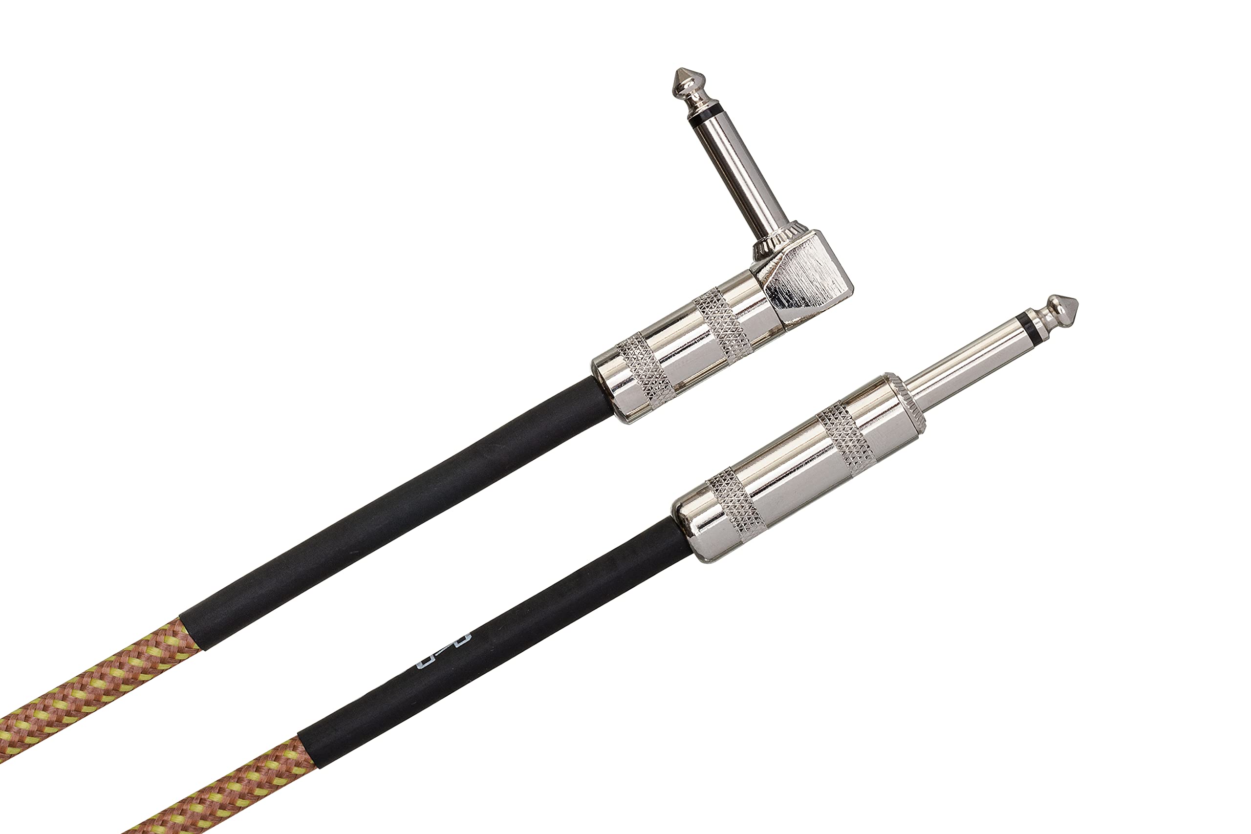 Hosa GTR-518 Straight to Right Angle Tweed Guitar Cable, 18 Feet