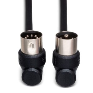 Hosa MID-310RR Right-angle MIDI Cable, Right-angle 5-pin DIN to Same, 10 ft