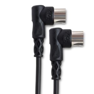 Hosa MID-310RR Right-angle MIDI Cable, Right-angle 5-pin DIN to Same, 10 ft