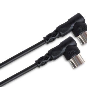 Hosa MID-310RR Right-angle MIDI Cable, Right-angle 5-pin DIN to Same, 10 ft