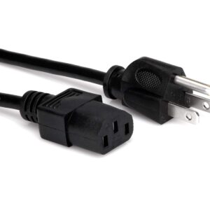 Hosa PWC-140.5 Power Cord, IEC C13 to NEMA 5-15P, 6 in