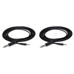 hosa cms-103 3.5 mm trs to 1/4" trs stereo interconnect cable, 3 feet (pack of 2)