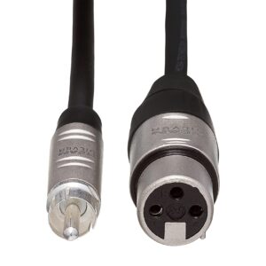 Hosa HXR-010 Pro Unbalanced Interconnect, REAN XLR3F to RCA, 10 ft