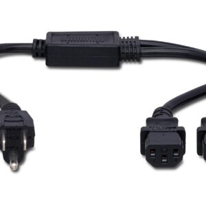 Hosa YIE-406 Dual IEC C13 to NEMA 5-15P Power Y Cable, 1.5 Feet