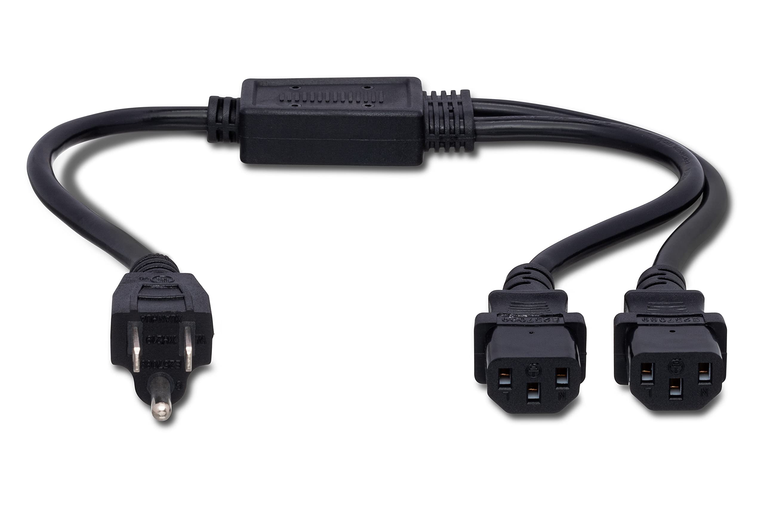 Hosa YIE-406 Dual IEC C13 to NEMA 5-15P Power Y Cable, 1.5 Feet