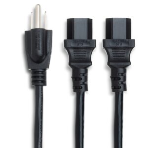 Hosa YIE-406 Dual IEC C13 to NEMA 5-15P Power Y Cable, 1.5 Feet