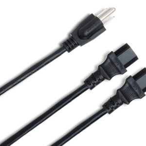 Hosa YIE-406 Dual IEC C13 to NEMA 5-15P Power Y Cable, 1.5 Feet