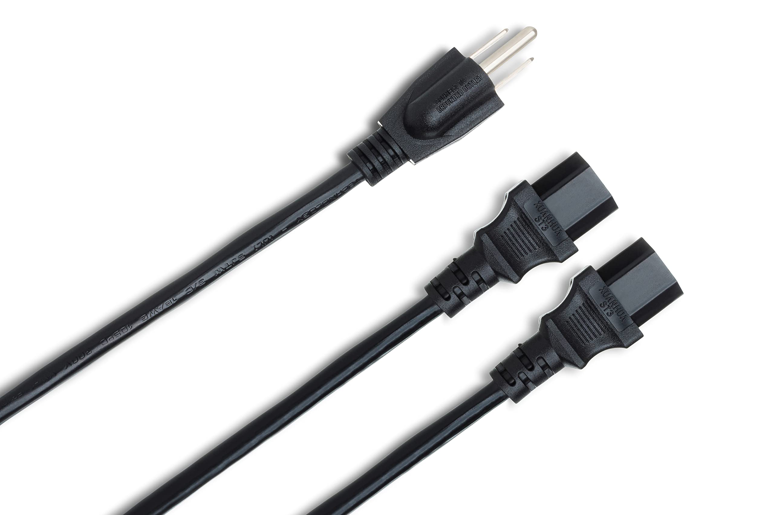 Hosa YIE-406 Dual IEC C13 to NEMA 5-15P Power Y Cable, 1.5 Feet