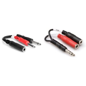 hosa 1/4" trs to dual 1/4" ts stereo breakout cables (2-pack)