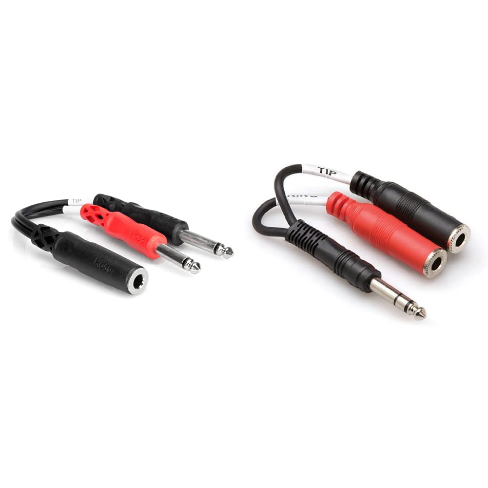 HOSA 1/4" TRS to Dual 1/4" TS Stereo Breakout Cables (2-Pack)