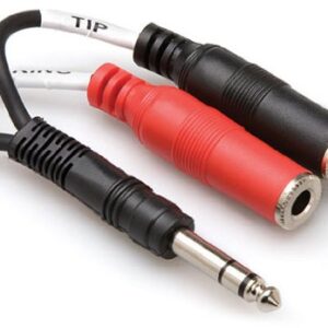 HOSA 1/4" TRS to Dual 1/4" TS Stereo Breakout Cables (2-Pack)