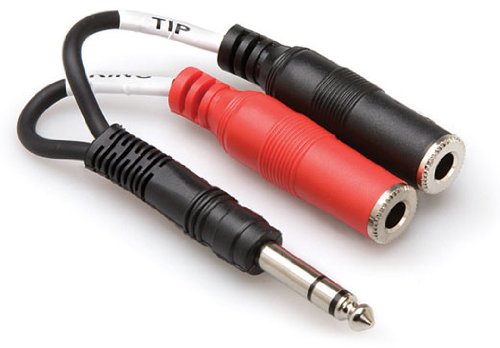 HOSA 1/4" TRS to Dual 1/4" TS Stereo Breakout Cables (2-Pack)