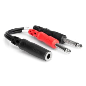 HOSA 1/4" TRS to Dual 1/4" TS Stereo Breakout Cables (2-Pack)