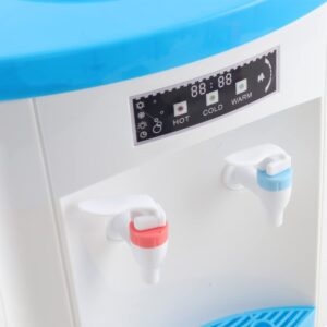 ECUTEE Countertop Water Cooler Dispenser 5 Gallon Hot and Cold Water Dispenser Top Loading 3 Temperature Settings Countertop Drinking Machine for Home Office Use 110V