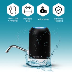 Founta Life Water Dispenser for 5 Gallon Bottle - Portable Automatic Electric Water Pump for 5 Gallon Jug - Great Gift Idea Rechargeable Water Jug Dispenser for Home, Office, Dorm and Outdoors