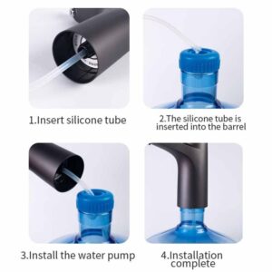 Vshinic Water Bottle Dispenser,Automatic Drinking Water Pump,Water Jug Dispenser Smart USB, Portable Water Bottle Pump with USB Electric Charging and Automatic Off Switch Black