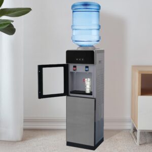 Water Cooler Dispenser for 5 Gallon,Top Loading Water Cooler Dispenser, Holds 3 or 5 Gallon Bottle Water Cooler Storage Cabinet for Home, Office Apartment Use