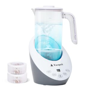 Hydrogen Water Generator Pitcher - SPE & PEM Ionized Electrolysis,Hydrogen Water Machine Purified PH Balanced Water, BPA Free Jug, includes 2 Calcium Sulfite Filters