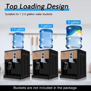 Top Loading Cooler Dispenser-Water Dispenser for 5 Gallon Bottle Desktop Electric Hot and Cold Dispenser, 3 Temperature Settings Boiling Water, Normal Ice Water（46-59℉） for 1 to 5 Gallon Bottles