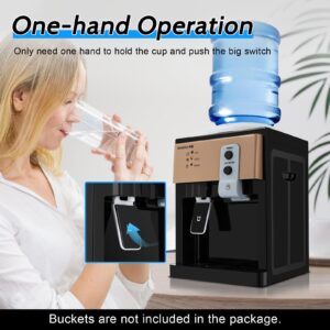 Top Loading Cooler Dispenser-Water Dispenser for 5 Gallon Bottle Desktop Electric Hot and Cold Dispenser, 3 Temperature Settings Boiling Water, Normal Ice Water（46-59℉） for 1 to 5 Gallon Bottles