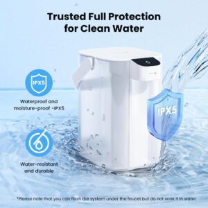 Waterdrop Electric Water Filter Pitcher, Dispenser, 200-Gallon Water Purifier, NSF/ANSI 401&53&42&372, Reduce PFAS, Lead, Chlorine, 15-Cup, White, with 1 Filter, Does not Lower TDS