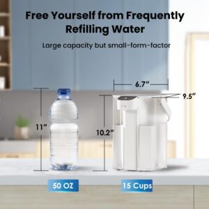 Waterdrop Electric Water Filter Pitcher, Dispenser, 200-Gallon Water Purifier, NSF/ANSI 401&53&42&372, Reduce PFAS, Lead, Chlorine, 15-Cup, White, with 1 Filter, Does not Lower TDS