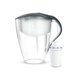 dafi water filter pitcher with standard filter | 64 oz | waterdrip water purifier for drinking water, clearly filter jug, water purifer | black led, bpa-free | made in europe