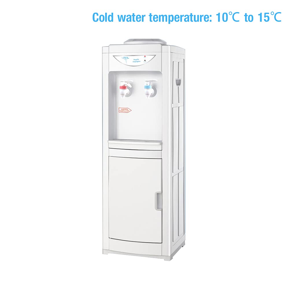 Top Loading Water Cooler Dispenser, Vertical Electric Hot & Cold Water Dispenser with Storage Cabinet, Hold 3 or 5 Gallon Bottle, Child Safety Lock for Home Office