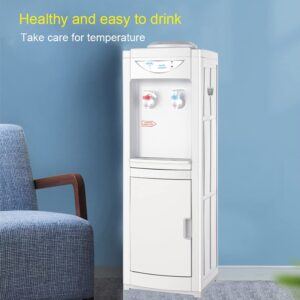 Top Loading Water Cooler Dispenser, Vertical Electric Hot & Cold Water Dispenser with Storage Cabinet, Hold 3 or 5 Gallon Bottle, Child Safety Lock for Home Office