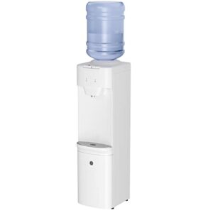 GE Top-Loading Hot and Cold Water Dispenser | 5 Gallon Water Cooler for Home or Office | 2 Temperature Settings | Taller 13" Dispenser Height | Freestanding with Child Safety Lock | White