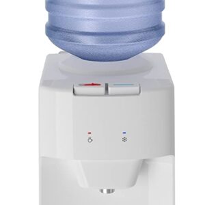 GE Top-Loading Hot and Cold Water Dispenser | 5 Gallon Water Cooler for Home or Office | 2 Temperature Settings | Taller 13" Dispenser Height | Freestanding with Child Safety Lock | White