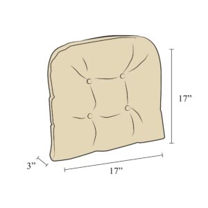 Klear Vu Gripper Overstuffed Universal Non-Slip Dining Chair Cushions for Kitchen Decor or Office Use, U-Shaped Skid-Proof Seat Pad, 17x17 Inches, 2 Count (Pack of 1), Sand